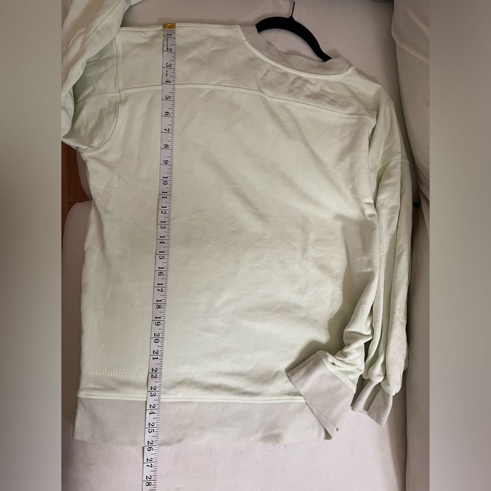 Lululemon Perfectly Oversized Crew Neck Sweater XL/XXL Light Green & Grey - Picture 8 of 9